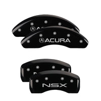 Thumbnail for MGP 4 Caliper Covers Engraved Front Acura Engraved Rear NSX Black finish silver ch