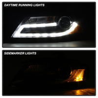 Thumbnail for Spyder Audi A4 09-12 Projector Headlights Halogen Model Only - DRL LED Black PRO-YD-AA408-DRL-BK