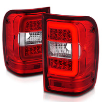 Thumbnail for ANZO 2001-2011 Ford  Ranger LED Tail Lights w/ Light Bar Chrome Housing Red/Clear Lens