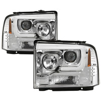 Thumbnail for Spyder Platinum Ford F250/350/450 05-07 High-Power LED Module Proj. Headlights-Chrome (PRO-YD-FS05V2