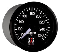 Thumbnail for Autometer Stack 52mm 100-260 Deg F 1/8in NPTF Male Pro Stepper Motor Water Temp Gauge - Black