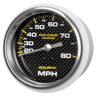 Thumbnail for Autometer Gauge Speedometer 3-3/8in 80MPH Mechanical Marine Carbon Fiber