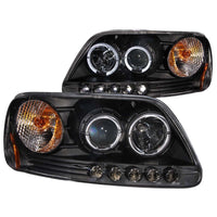 Thumbnail for ANZO 1997.5-2003 Ford F-150 Projector Headlights w/ Halo and LED Black 1pc