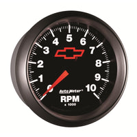 Thumbnail for AutoMeter Gauge Tachometer 3-3/8in. 10K RPM In-Dash Chevy Red Bowtie Black
