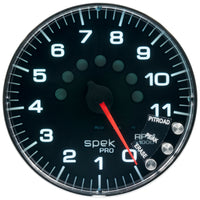 Thumbnail for Autometer Spek-Pro Gauge Tachometer 5in 11K Rpm W/Shift Light & Peak Mem Black/Chrome