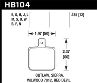 Thumbnail for Hawk Wilwood DL Single Outlaw w/0.156in Center Hole DTC-30 Race Pads