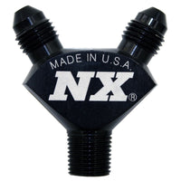 Thumbnail for Nitrous Express 1/8NPT x 3AN x 3AN Billet Pure-Flo Y Fitting - Black