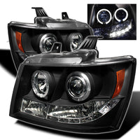 Thumbnail for Spyder Chevy Suburban 1500 07-14 Projector Headlights LED Halo LED Blk PRO-YD-CSUB07-HL-BK