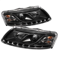 Thumbnail for Spyder Audi A6 05-07 Projector Headlights Halogen Model Only - DRL Black PRO-YD-ADA605-DRL-BK