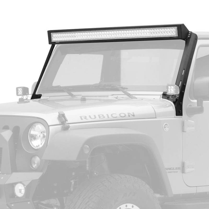 Go Rhino 07-18 Jeep Wrangler JK WLF Windshield Light Mount Frame - 50in Light Bar