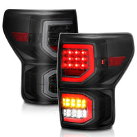 Thumbnail for ANZO 2007-2013 Toyota Tundra LED Taillights Plank Style Black w/Smoke Lens