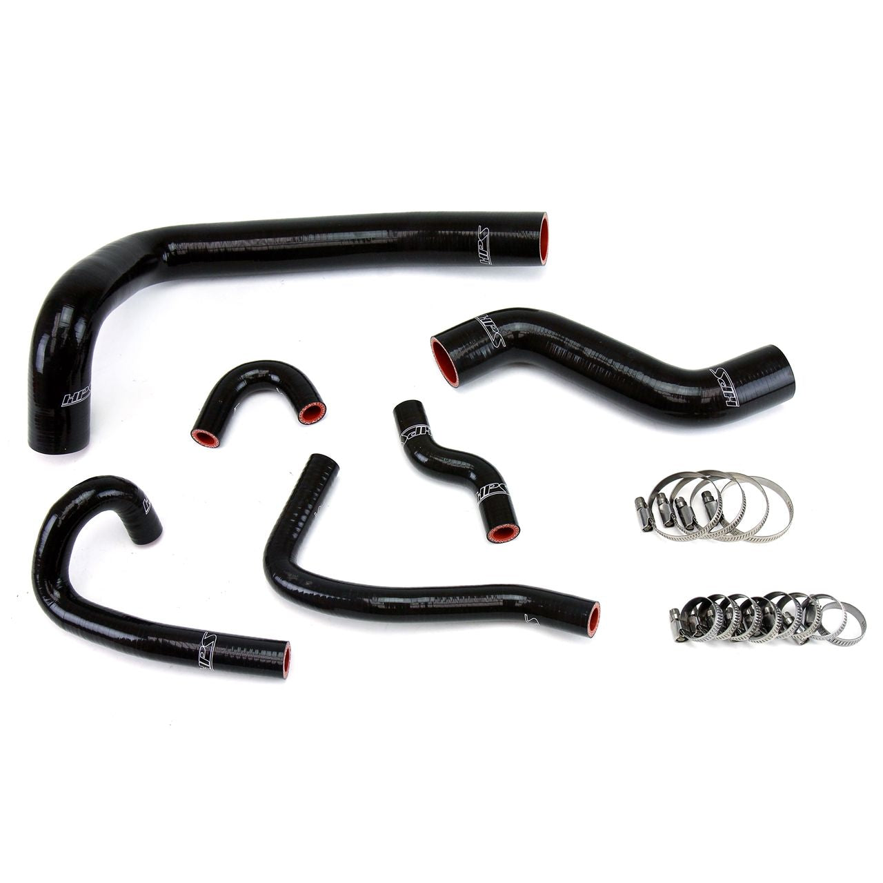 HPS Black Reinforced Silicone Radiator and Heater Hose Kit Coolant for Mazda 93-95 RX7 FD3S