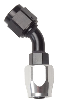 Thumbnail for Russell Performance -6 AN Black/Silver 45 Degree Full Flow Hose End