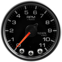 Thumbnail for Autometer Spek-Pro Gauge Tach 2 1/16in 11K Rpm W/ Shift Light & Peak Mem Blk/Blk