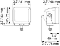 Thumbnail for Hella Universal Black Magic 3.2in L.E.D. Cube Kit - Flood Beam