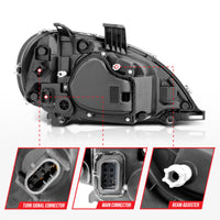 Thumbnail for ANZO 1996-2013 Freightliner Columbia LED Crystal Headlights Black Housing w/ Clear Lens (Pair)