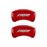 Thumbnail for MGP 4 Caliper Covers Engraved Front & Rear No bolts/Sport Red finish silver ch
