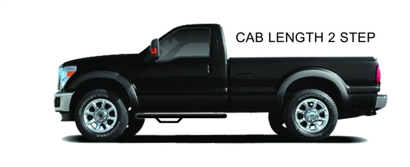 N-Fab Nerf Step 15-18 Ford F-150 Regular Cab 6.5ft Std Bed SRW - Gloss Black - Cab Length - 3in