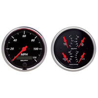 Thumbnail for AutoMeter Gauge Kit 2 Pc. Quad & Speedometer 3-3/8in. Designer Black