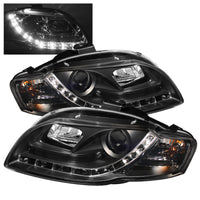 Thumbnail for Spyder Audi A4 06-08 Projector Headlights Halogen Model Only - DRL Black PRO-YD-AA405-DRL-BK