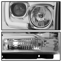 Thumbnail for Spyder 05-07 Ford F250/350/450 SD Ver 2 Proj Headlights - Light Bar DRL - Black PRO-YD-FS05V2-LB-C