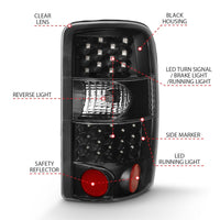 Thumbnail for ANZO 2000-2006 Chevrolet Tahoe Led Taillights Black/Clear