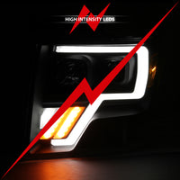 Thumbnail for ANZO 2009-2013 Ford F-150 Projector Light Bar G4 Switchback H.L.Black Amber