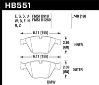 Thumbnail for Hawk 09-13 BMW M3 DTC-60 Race Front Brake Pads