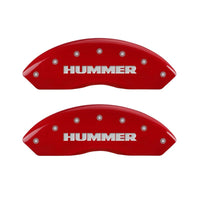 Thumbnail for MGP 4 Caliper Covers Engraved Front & Rear Hummer Red finish silver ch