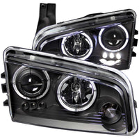 Thumbnail for ANZO 2006-2010 Dodge Charger Projector Headlights w/ Halo Black
