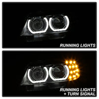 Thumbnail for Spyder 09-12 BMW E90 3-Series 4DR Projector Headlights Halogen - LED - Black - PRO-YD-BMWE9009-BK