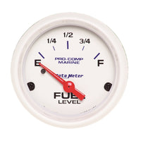 Thumbnail for Autometer Marine White Gauge 2-1/16in Electric Fuel Level Gauge