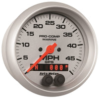 Thumbnail for Autometer Marine Silver Ultra-Lite 3-3/8in 50MPH GPS Speedometer Gauge