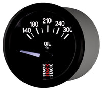 Thumbnail for Autometer Stack 52mm 140-300 Deg F 1/8in NPTF Electric Oil Temp Gauge - Black