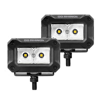 Thumbnail for Go Rhino Xplor Bright Series Rectangle LED Spot Light Kit (Surface/Thread Stud Mnt) 3x2 - Blk (Pair)