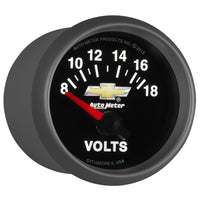 Thumbnail for AutoMeter Gauge Voltmeter 2-1/16in. 18V Electric Chevy Gold Bowtie