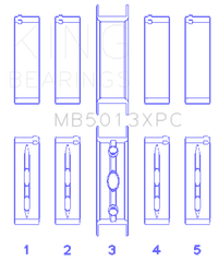 Thumbnail for King Chevy LS1 / LS2 / LS6 (Size STD) Performance Main Bearing Set w/ pMaxKote