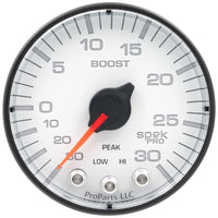 Thumbnail for Autometer Spek-Pro Gauge Vac/Boost 2 1/16in 30Inhg-30psi Stepper Motor W/Peak & Warn White/Black