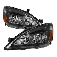 Thumbnail for Xtune Honda Accord 03-07 Amber Crystal Headlights Black HD-JH-HA03-AM-BK