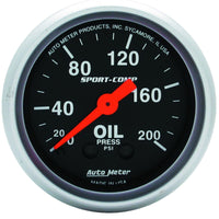 Thumbnail for Autometer Sport Comp 52mm Mechanical 0-200 PSI Oil Pressure Gauge