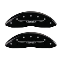 Thumbnail for MGP 4 Caliper Covers Engraved Front & Rear Style 2/Chrysler Wing Black finish silver ch