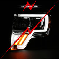 Thumbnail for ANZO 2009-2013 Ford F-150 Projector Light Bar G4 Switchback H.L. Chrome Amber