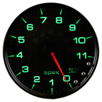 Thumbnail for Autometer Spek-Pro Gauge Tachometer 5in 11K Rpm W/Shift Light & Peak Mem Black/Black