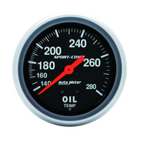 Thumbnail for Autometer 2-5/8in 140-280 Degree F Mechanical 12ft Oil Temp Sport-Comp Gauge
