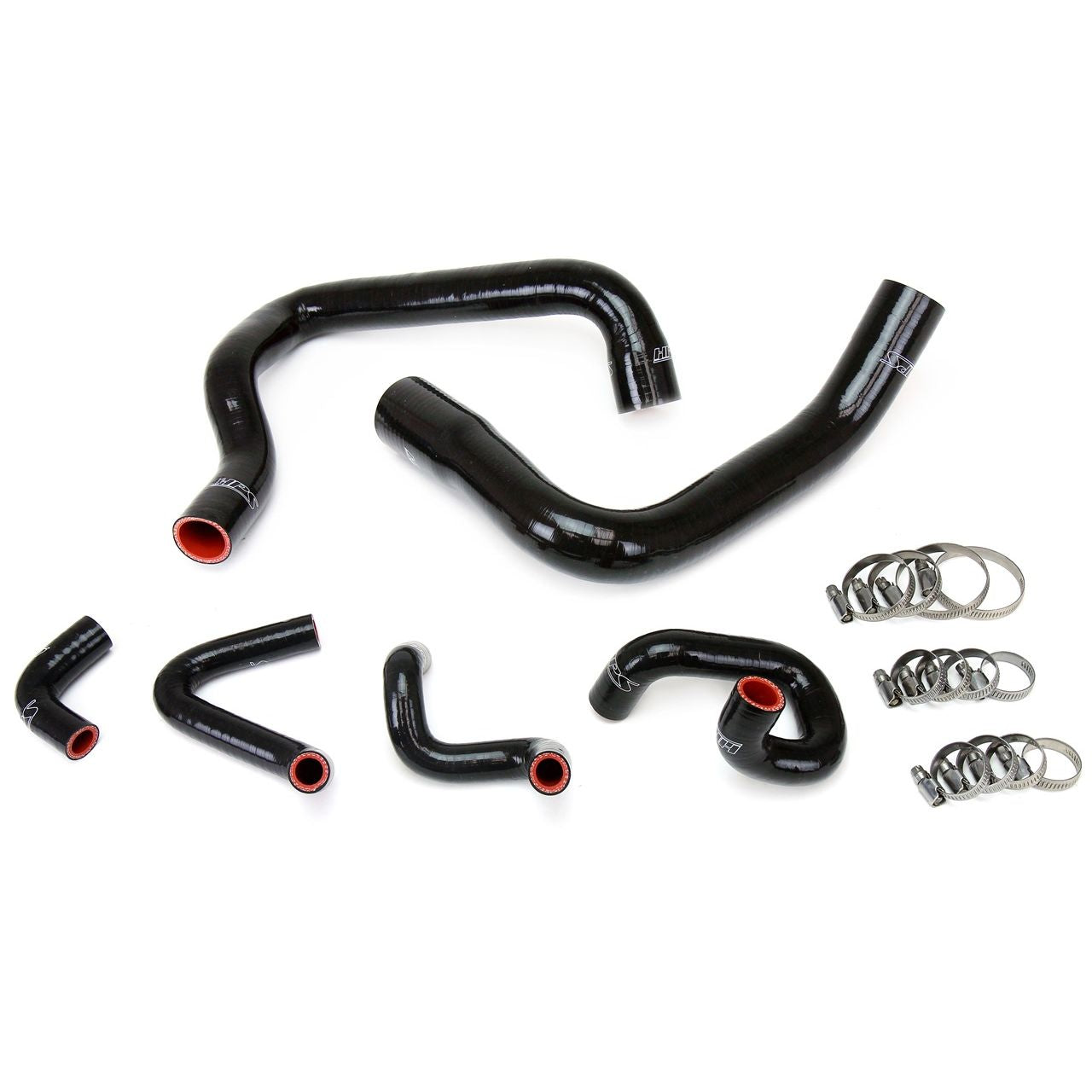 HPS Black Reinforced Silicone Radiator and Heater Hose Kit Coolant for Ford 86-93 Mustang GT / Cobra
