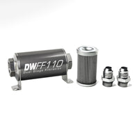 Thumbnail for DeatschWerks Stainless Steel 10AN 40 Micron Universal Inline Fuel Filter Housing Kit (110mm)