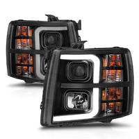 Thumbnail for ANZO 2007-2013 Chevrolet Silverado 1500 Projector w/ Light Bar Black Housing w/ Sequential
