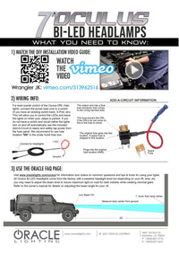 Thumbnail for Oracle Oculus 7in Bi-LED Projector Headlights for Jeep Wrangler JK - 6000K SEE WARRANTY