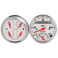 Thumbnail for Autometer Arctic White 3-3/8 Quad Gauge and Tach/Speedo Combo