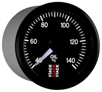 Thumbnail for Autometer Stack 52mm 40-140 Deg C 1/8in NPTF Male Pro Stepper Motor Oil Temp Gauge - Black